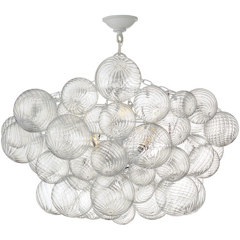 Julie Neill Talia 8 Light 33 inch Plaster White and Clear Swirled Glass Semi-Flush Mount Ceiling Light