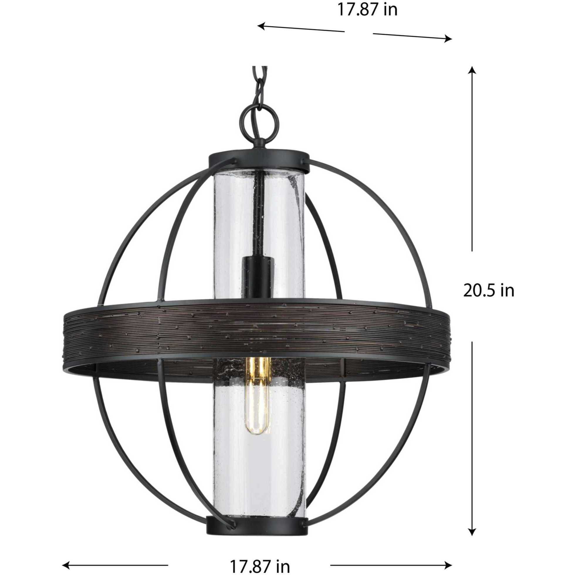 Terrace 1 Light 18 inch Matte Black Outdoor Hanging Light