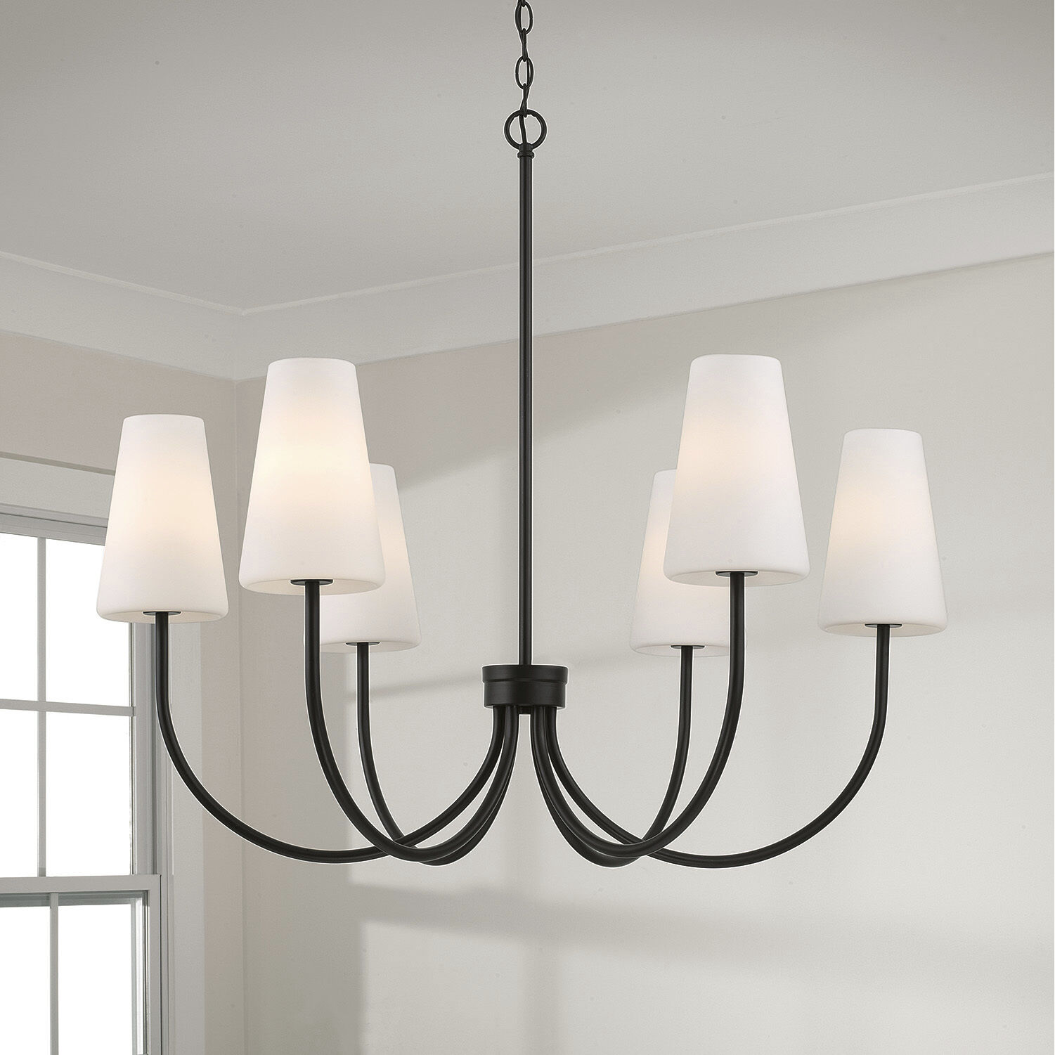 Averitt 6 Light 37.25 inch Matte Black Chandelier Ceiling Light