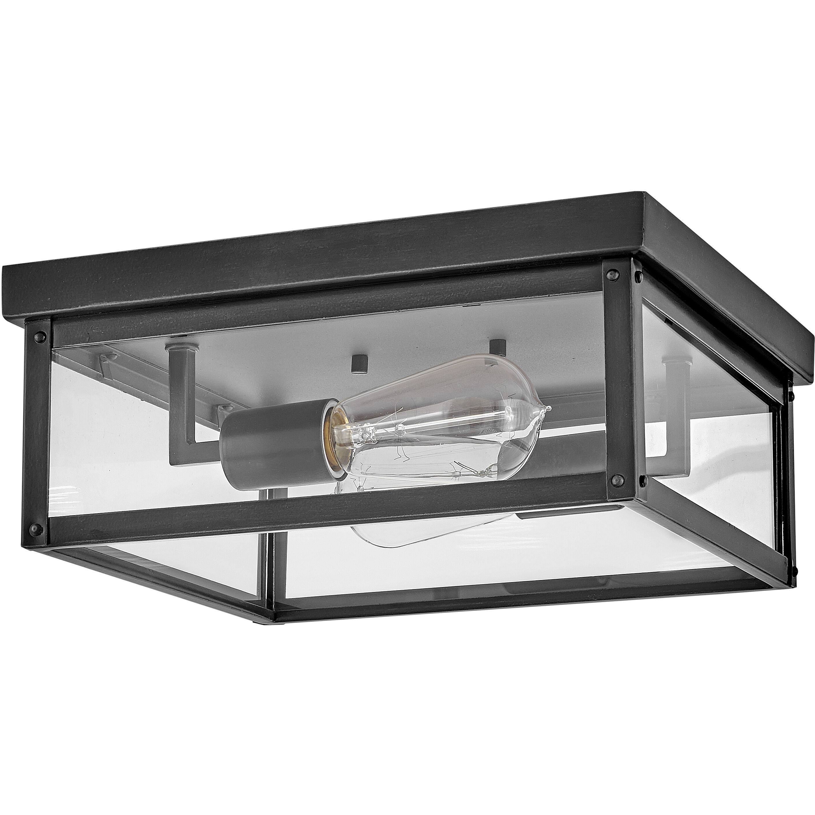 Beckham 2 Light 12 inch Black Outdoor Flush Mount