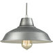 Classic Loft 1 Light 11 inch Weathered Zinc Mini Pendant Ceiling Light