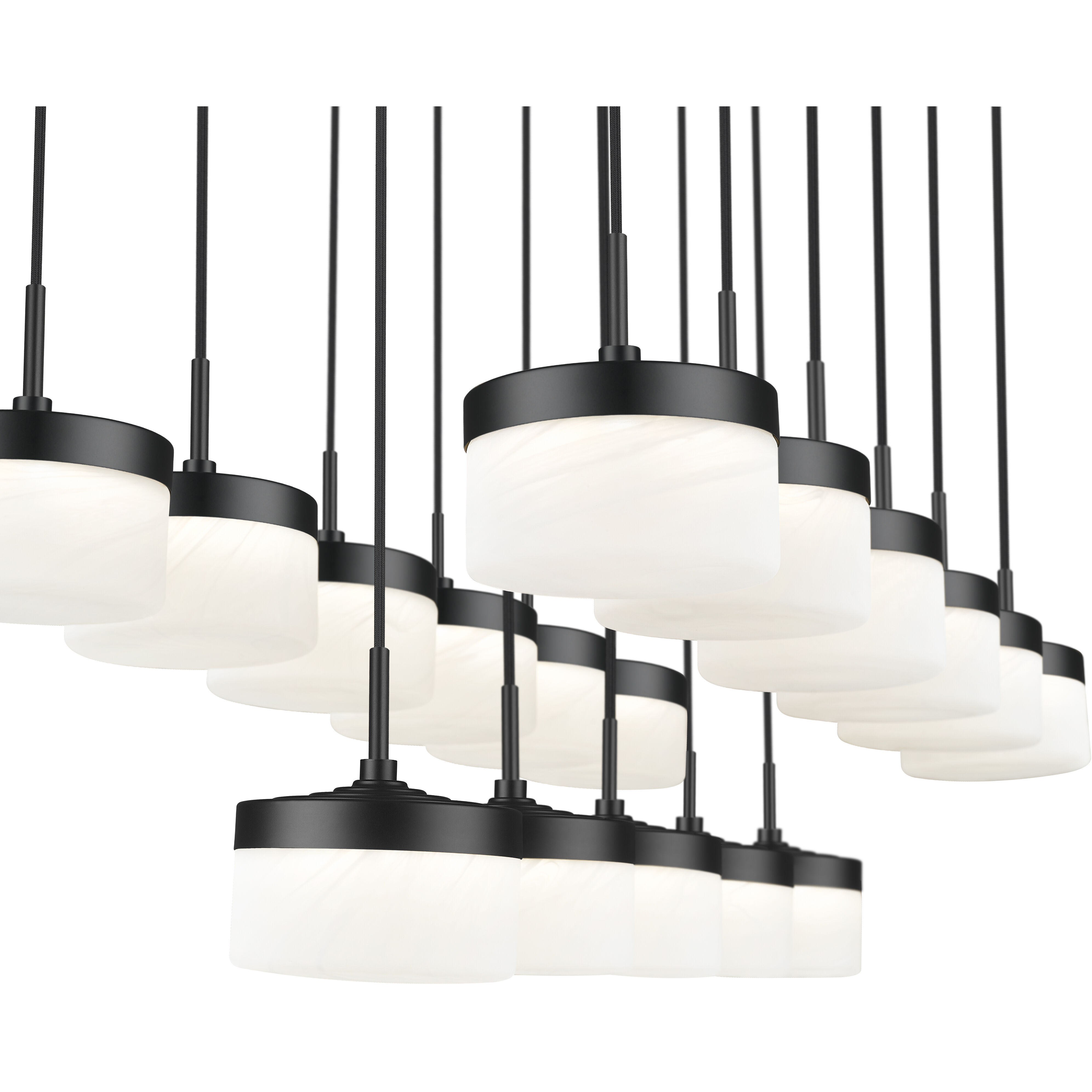 Renaud LED 46.75 inch Matte Black Linear Chandelier Ceiling Light