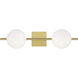 Perch 2 Light 24 inch Satin Brass with Opal Vanity Light Wall Light