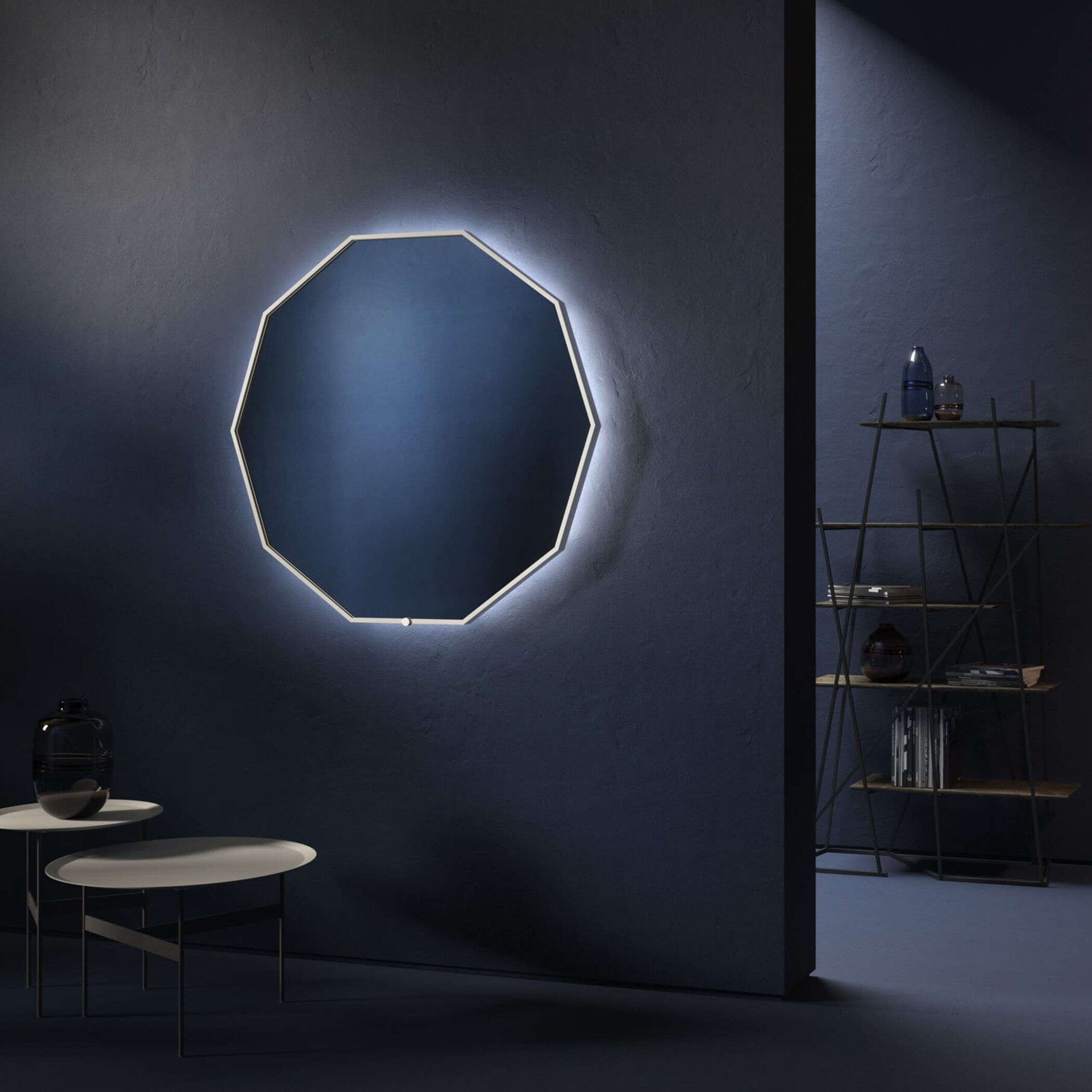 Deca 36 X 36 inch Black LED Lighted Mirror, Vanita by Oxygen