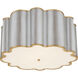 Alexa Hampton Markos 4 Light 26.25 inch Burnished Silver Leaf with Gild Flush Mount Ceiling Light in Burnished Silver Leaf and Gild, Frosted Acrylic, Grande