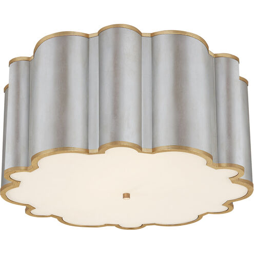 Alexa Hampton Markos 4 Light 26.25 inch Burnished Silver Leaf with Gild Flush Mount Ceiling Light in Burnished Silver Leaf and Gild, Frosted Acrylic, Grande