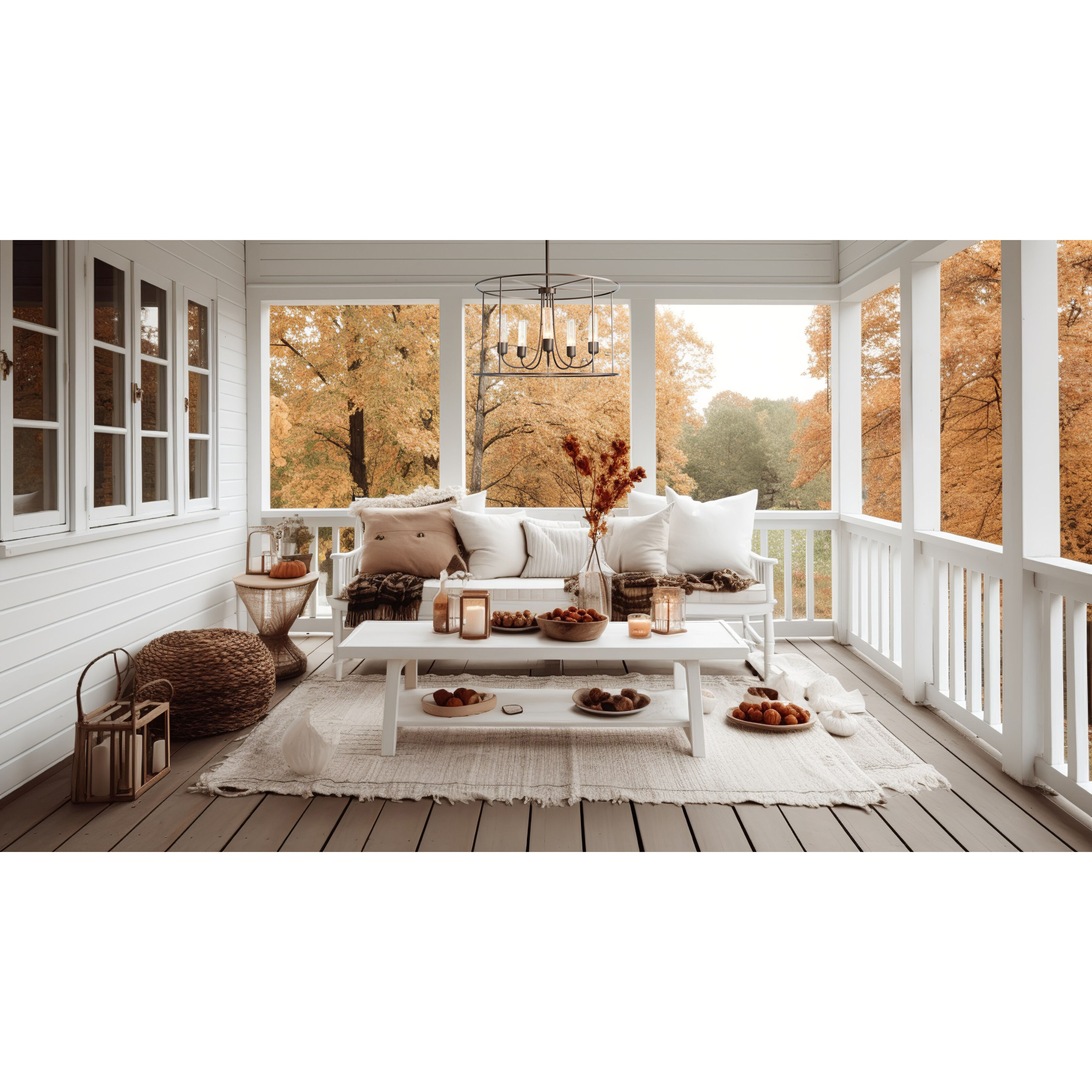 Portico 5 Light 32 inch Coastal Bronze Outdoor Pendant in Seeded Clear, Drum