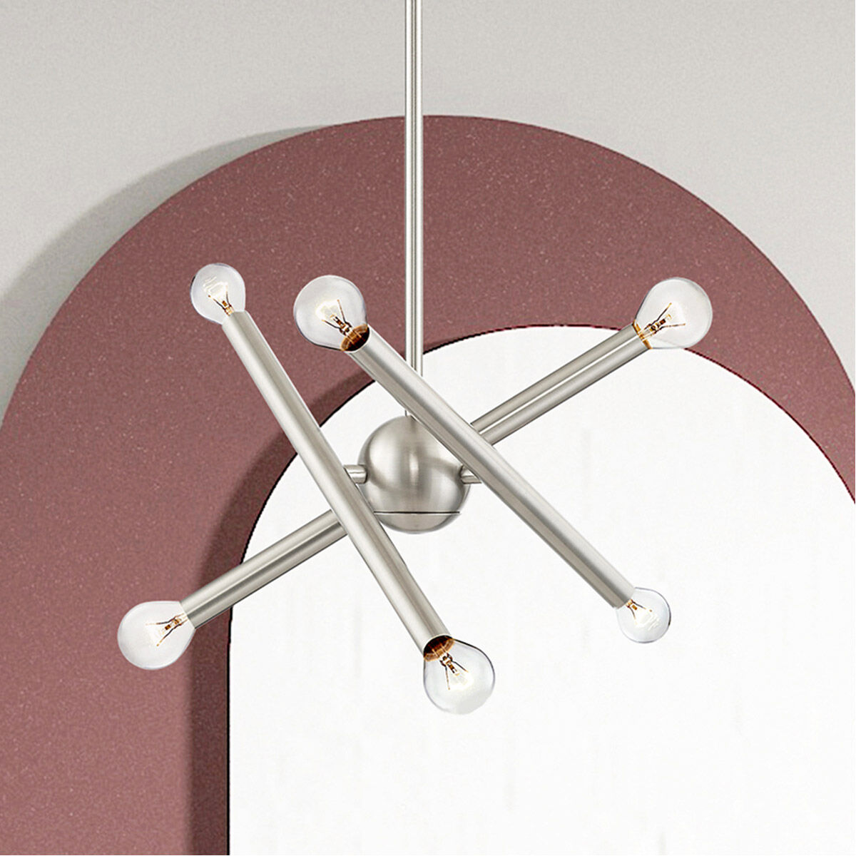 Soho 6 Light 13 inch Brushed Nickel Chandelier Ceiling Light