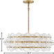 Rene LED 28.5 inch Distressed Brass Chandelier Ceiling Light 