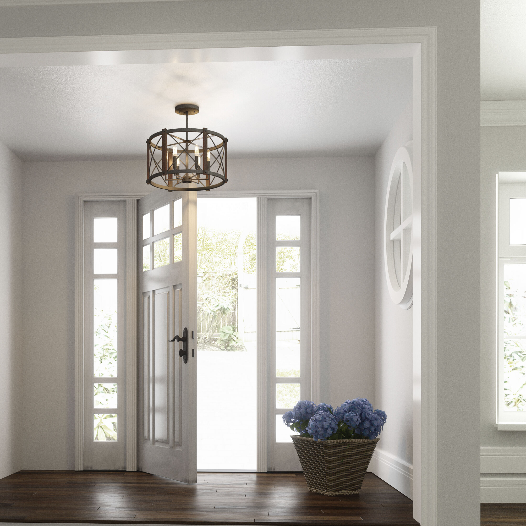 Semi flush mount entryway light on sale