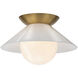 Saucer 1 Light 14.4 inch Aged Brass Flush Mount Ceiling Light