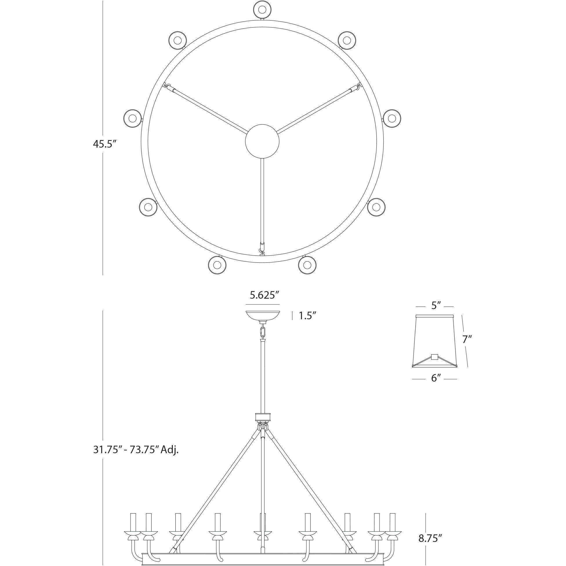 William 9 Light 48.75 inch Deep Patina Bronze Chandelier Ceiling Light