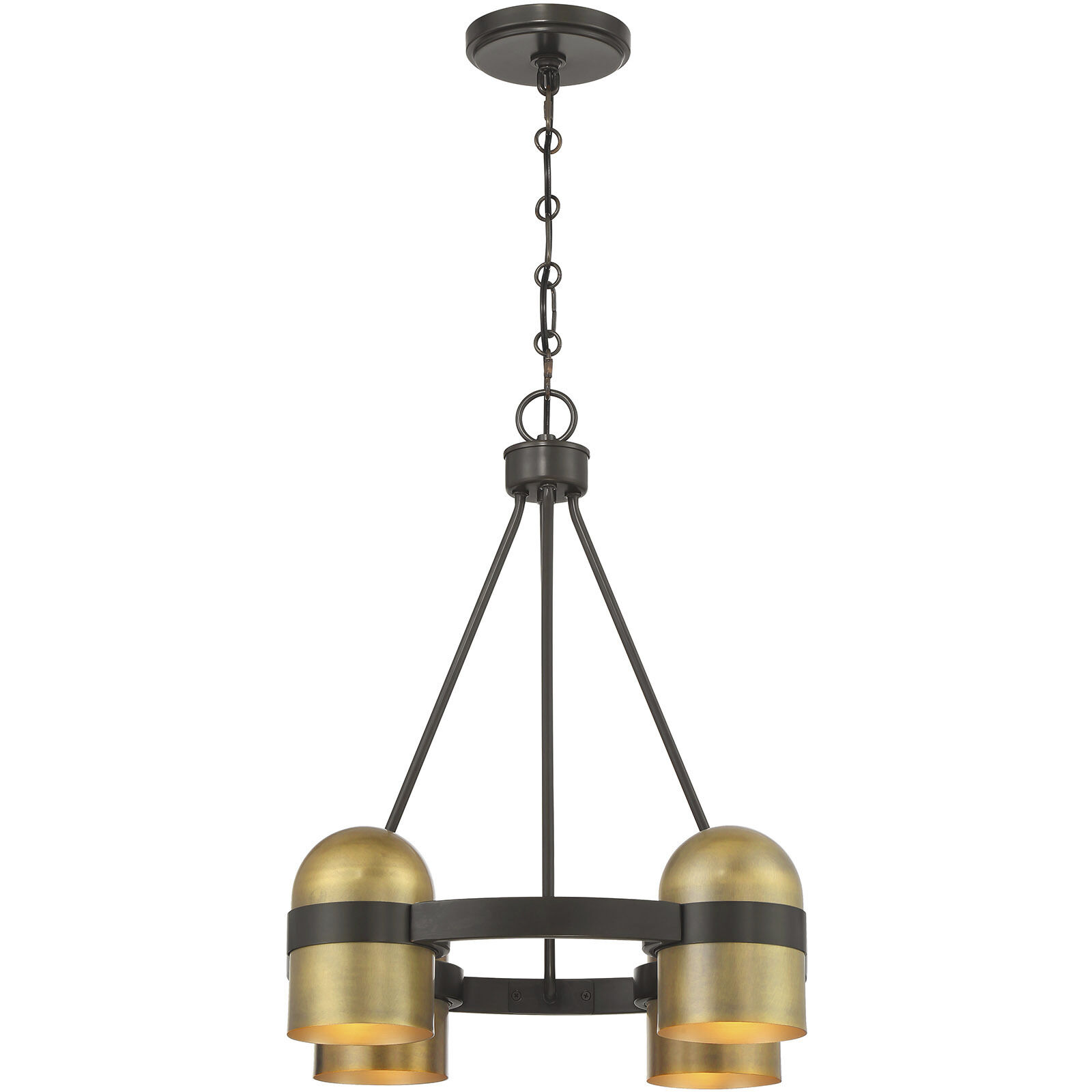 Andover 4 Light 20 inch Mediterranean Bronze and Riviera Brass Chandelier Ceiling Light