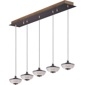 Bella LED 42.5 inch Bronze and Gold Linear Pendant Ceiling Light