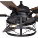 Elburn 52 inch Black with Dark Bronze-Walnut Blades Ceiling Fan