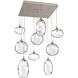 Misto 9 Light 30.6 inch Beige Silver Chandelier Ceiling Light in Misto Clear, Metallic Beige Silver, Square Multi-Port