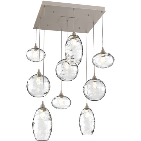 Misto 9 Light 30.6 inch Beige Silver Chandelier Ceiling Light in Misto Clear, Metallic Beige Silver, Square Multi-Port