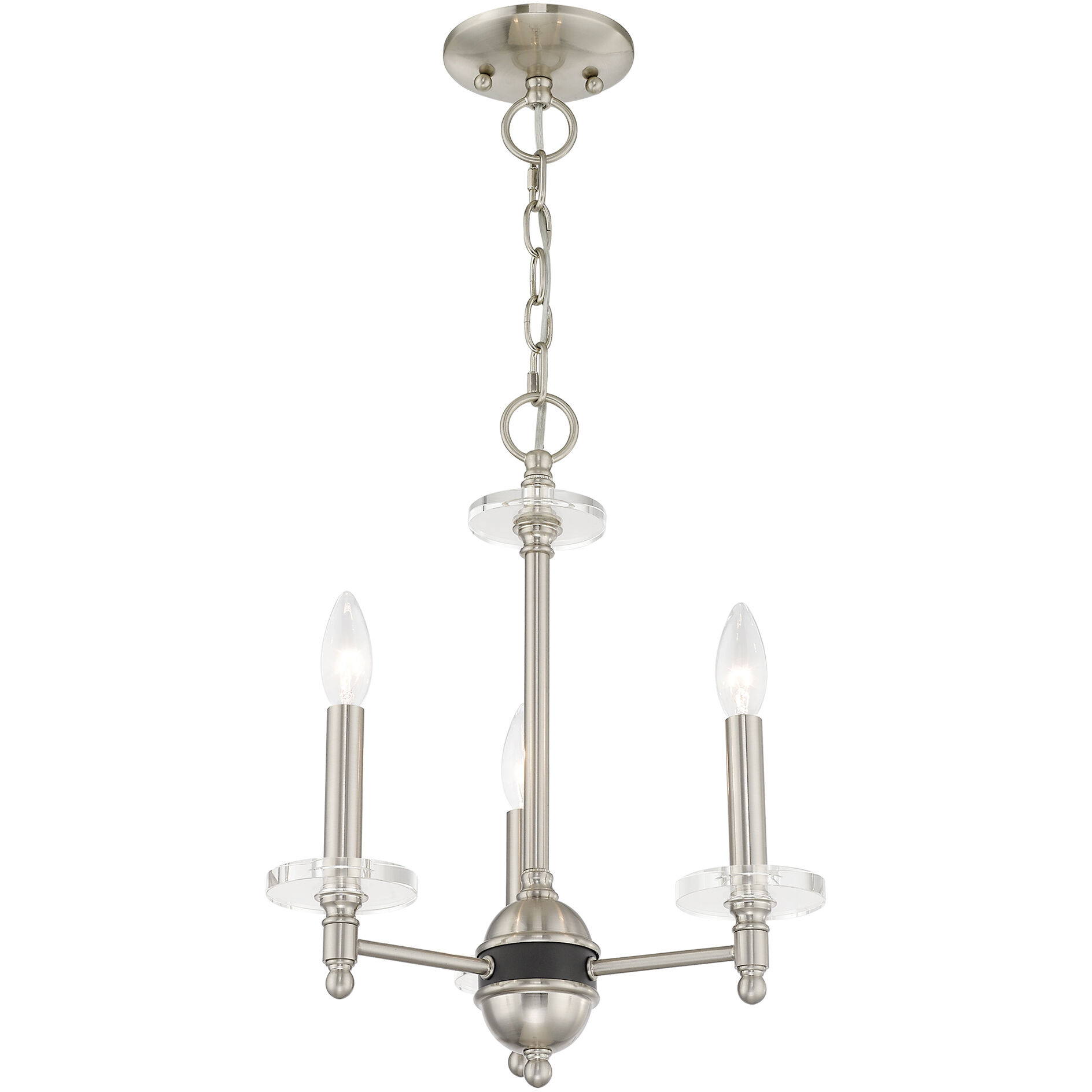 Bennington 3 Light 14 inch Brushed Nickel Mini Chandelier Ceiling Light
