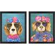 Whimsy Dog Multi and Blue and Green and Black Framed Art