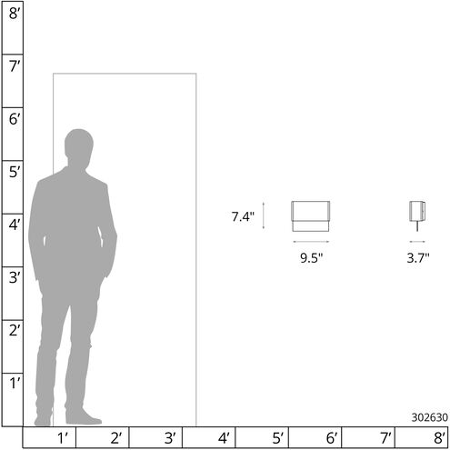 Stratum LED 7.4 inch Coastal White and Coastal Burnished Steel Outdoor Sconce