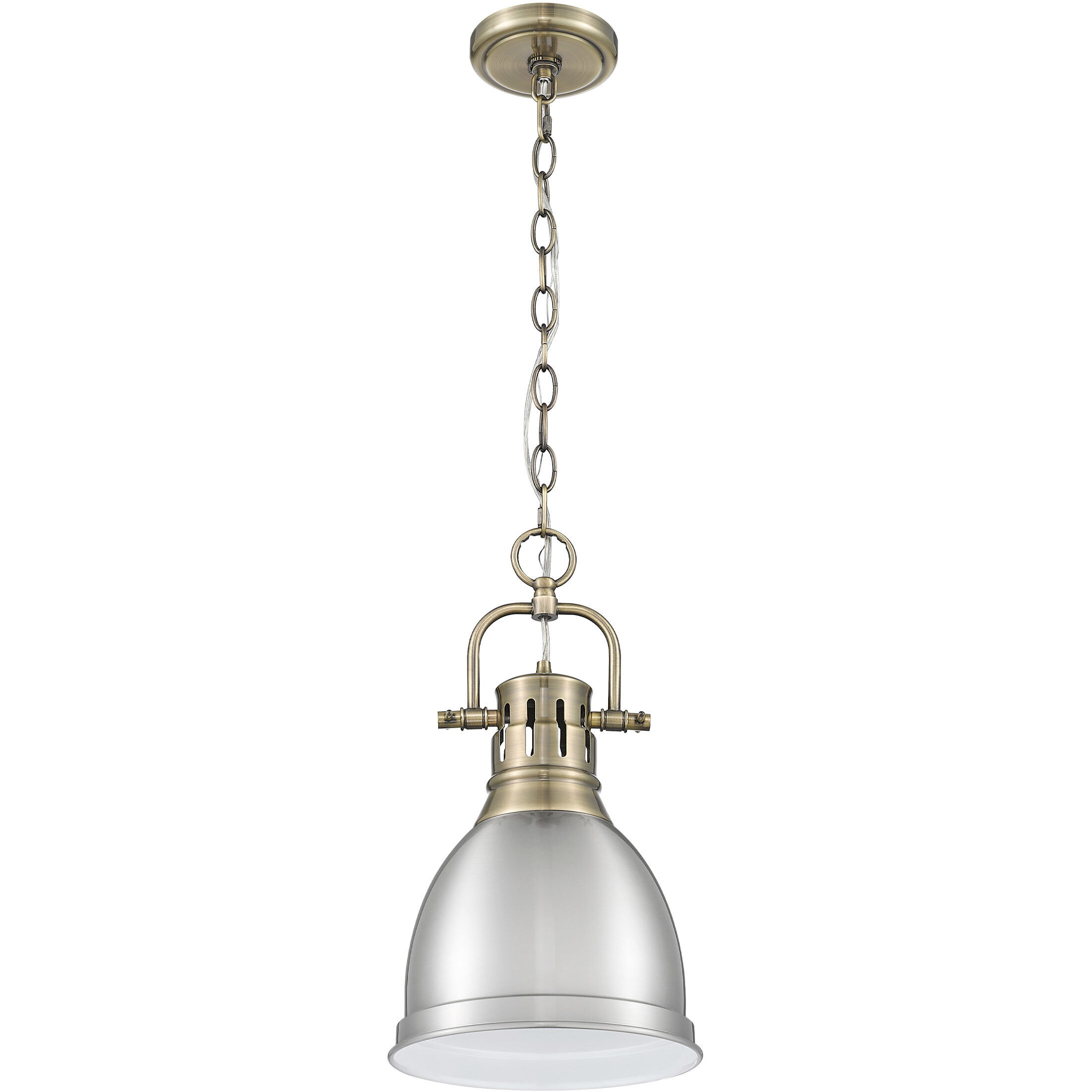 Yep Duncan Pendant Ceiling Light in Aged Brass, Pewter, Small