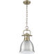 Yep Duncan Pendant Ceiling Light in Aged Brass, Pewter, Small