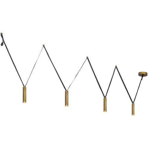 Mason Linear Pendant Ceiling Light in Vintage Brass