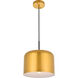 Etude 1 Light 11 inch Satin Gold Pendant Ceiling Light