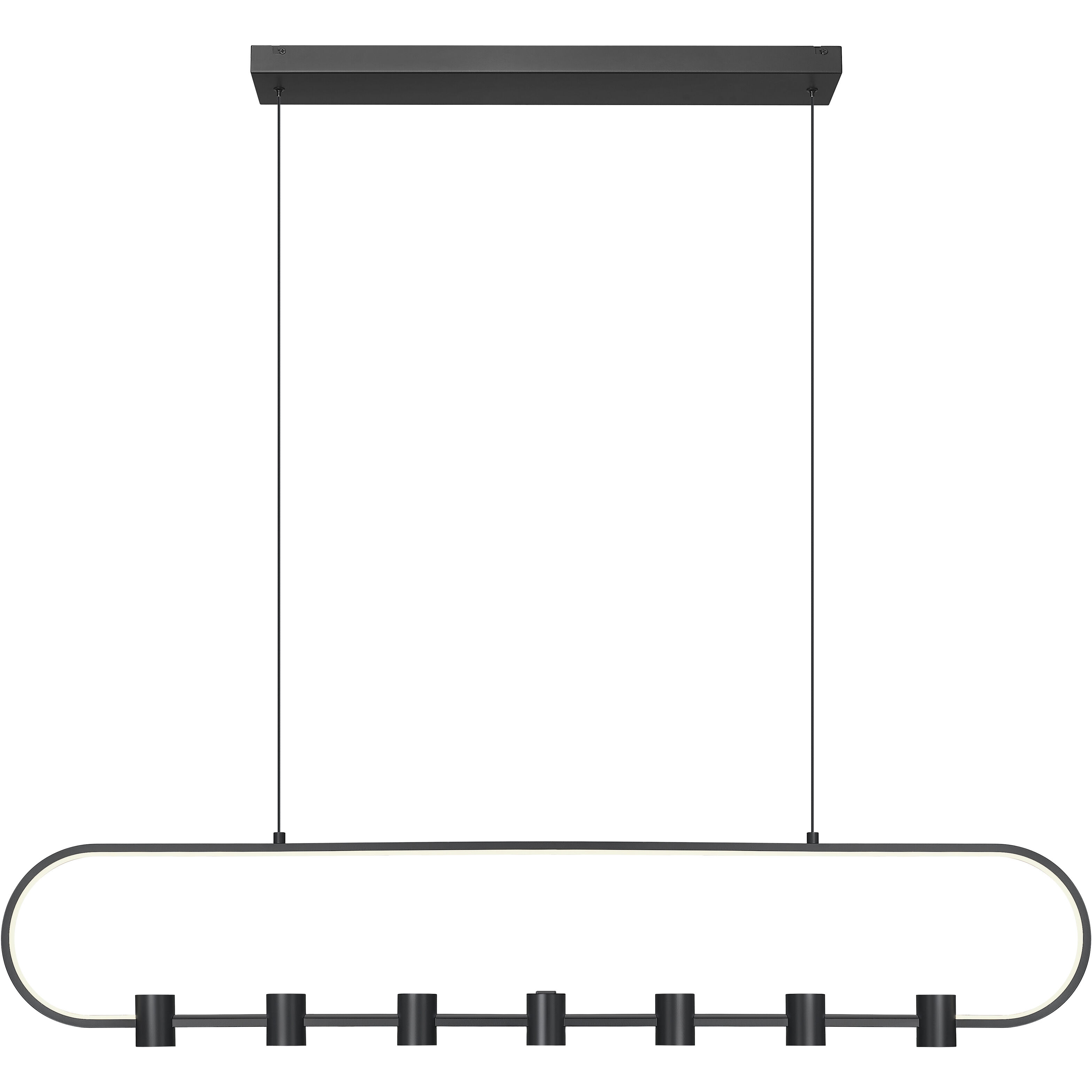 Saros LED 54 inch Matte Black Linear Chandelier Ceiling Light