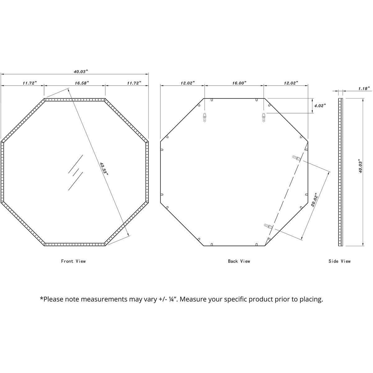 Ronan 40 X 40 inch Matte Graphite Wall Mirror