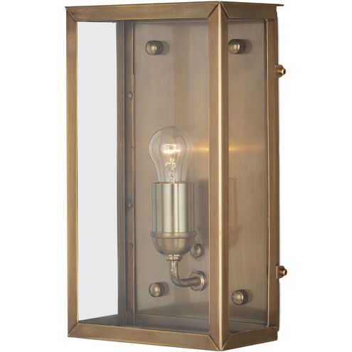 Royster 1 Light 13.75 inch Antique Brass/Clear Outdoor Wall Sconce