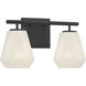 Siena 2 Light 14.25 inch Dark Matte Black Vanity Wall Light