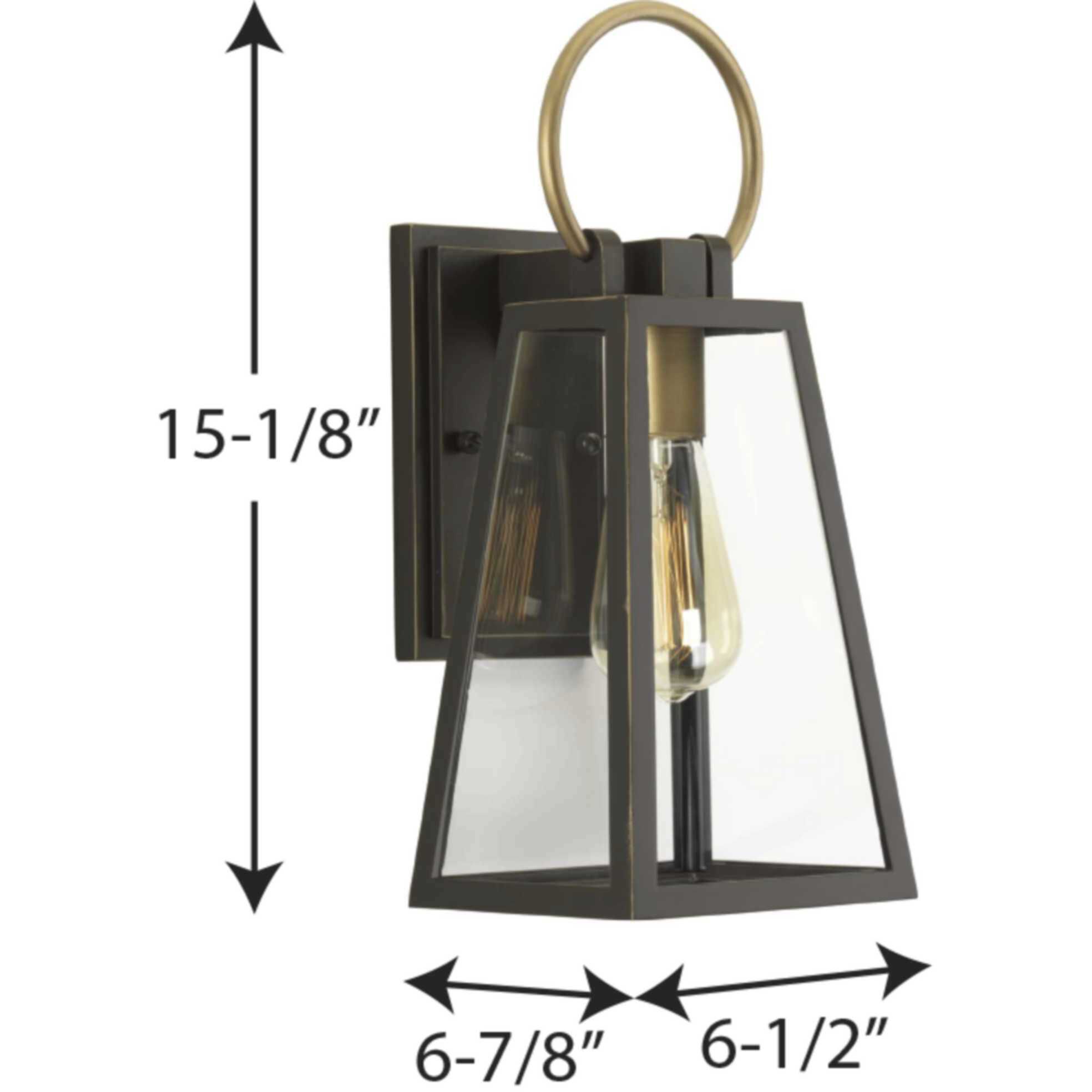 Barnett 1 Light 15 inch Antique Bronze Outdoor Wall Lantern, Small