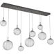 Gaia LED 70 inch Graphite Linear Multi-Pendant Ceiling Light in 3000K LED, Clear