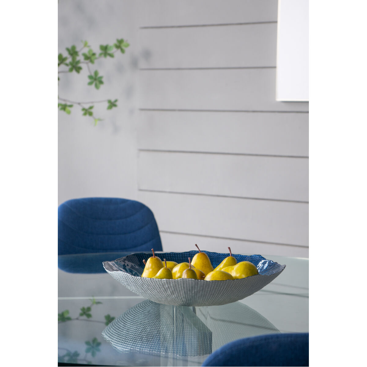 Square 15.7 inch Blue Charger