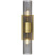 Empire 2 Light 18.5 inch Brushed Brass Bath Vanity Light Wall Light in Plated Smoke Glass