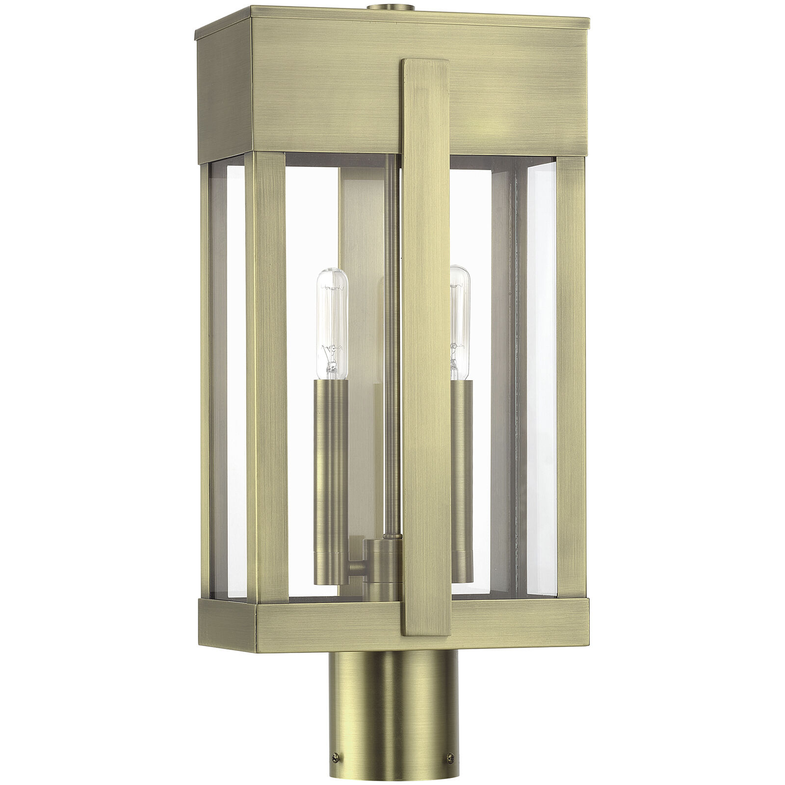 Berksford 2 Light 18.5 inch Antique Brass Outdoor Post Top Lantern