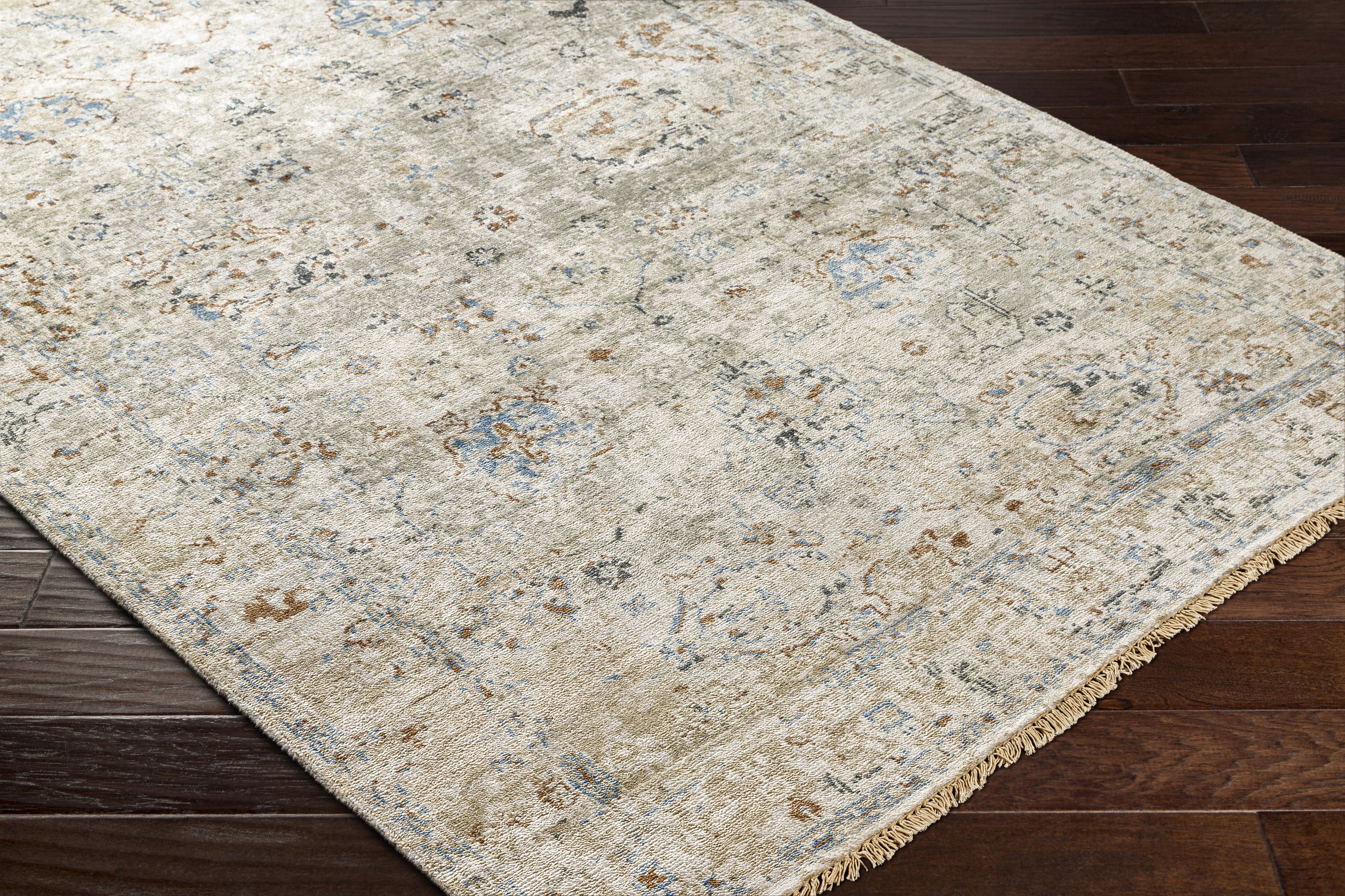 Theodora 36 X 24 inch Denim Rug, Rectangle