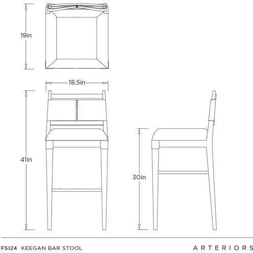 Keegan 41 inch Morel and Walnut with Brushed Stainless Steel Bar Stool