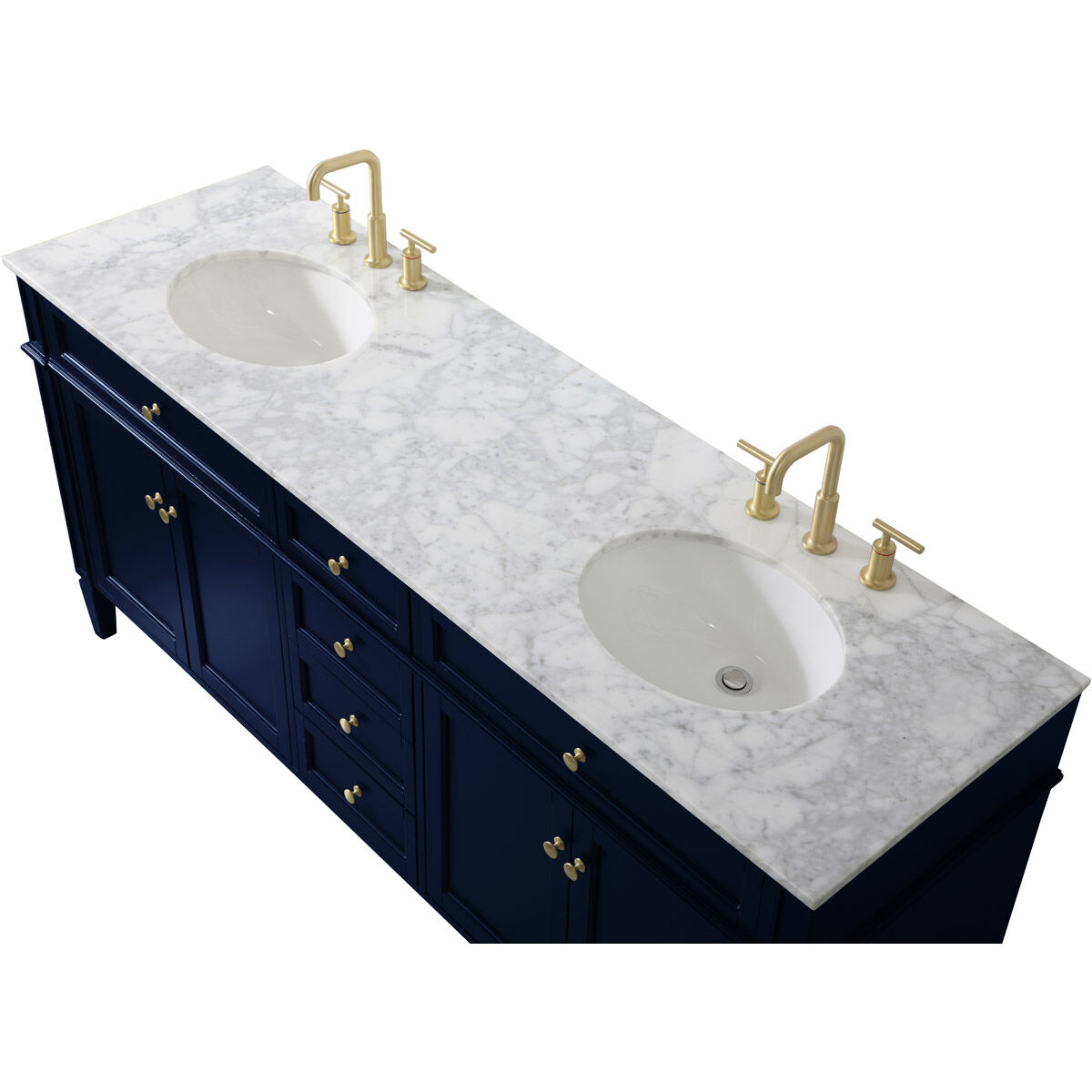 Park Avenue 72 X 21.5 X 35 inch Blue Vanity Sink Set