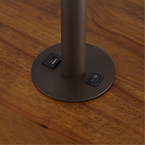 Grainville 65 inch 150.00 watt Dark Bronze Floor Lamp Portable Light, with Tray and USB Port