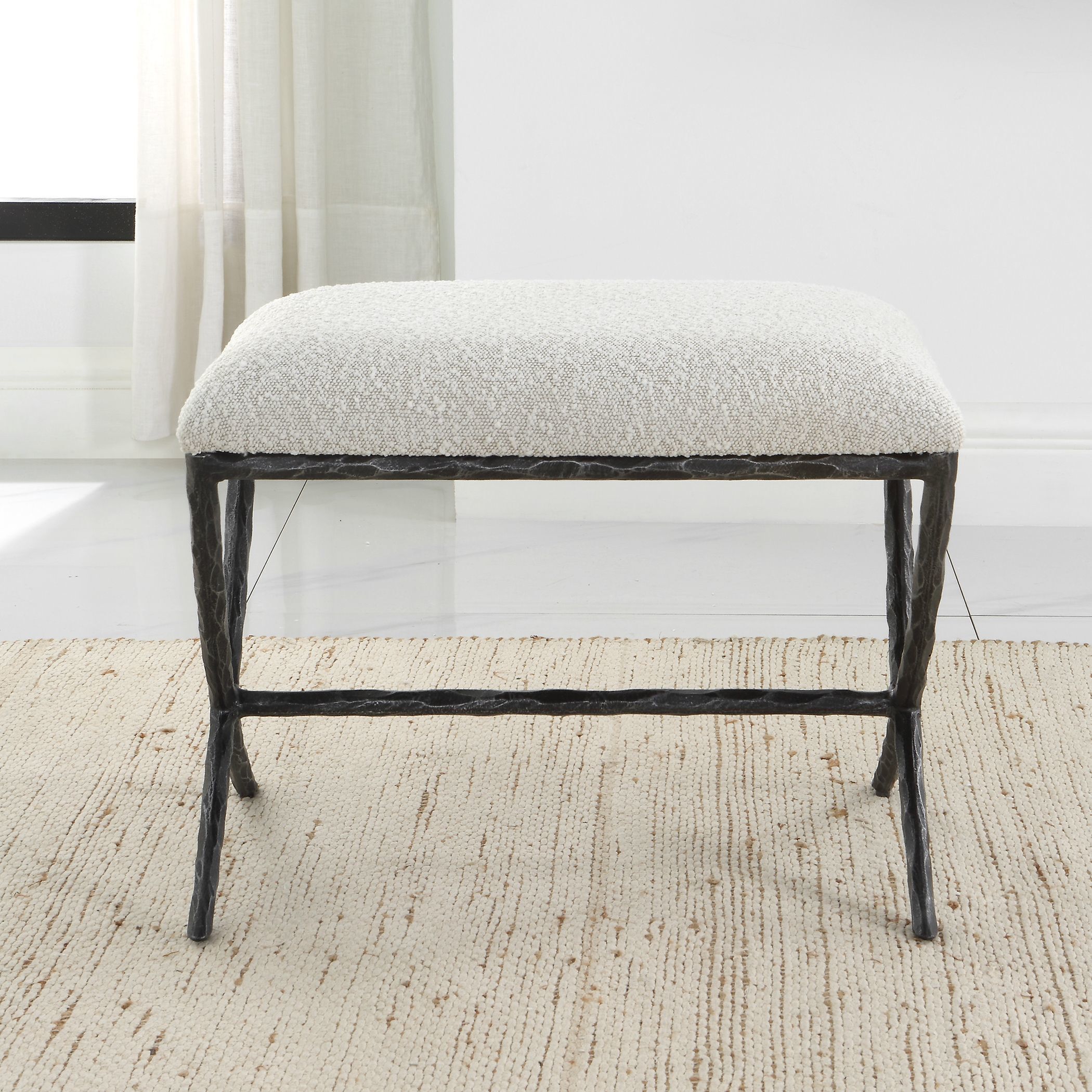 Brisby Distressed Charcoal and Warm Gray Bench