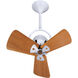 Matthews-Gerbar Bianca Direcional 16 inch Gloss White with Mahogany Blades Ceiling Fan, Matthews-Gerbar