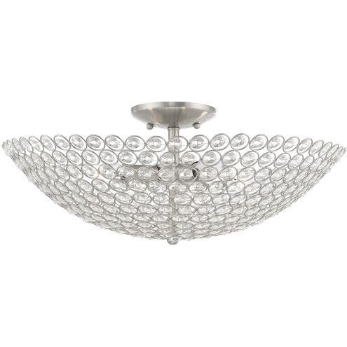 Cassandra 4 Light 20 inch Brushed Nickel Semi-Flush Mount Ceiling Light