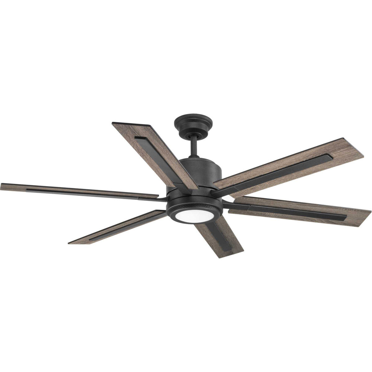 Glandon 60 inch Gilded Iron with Walnut/Driftwood Blades Ceiling Fan, Progress LED