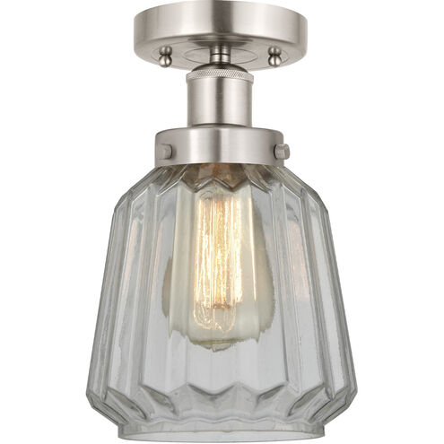 Chatham 1 Light 6.5 inch Brushed Satin Nickel Semi-Flush Mount Ceiling Light