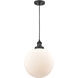 Franklin Restoration Beacon 1 Light 12 inch Matte Black Mini Pendant Ceiling Light in Incandescent, Matte White, Franklin Restoration