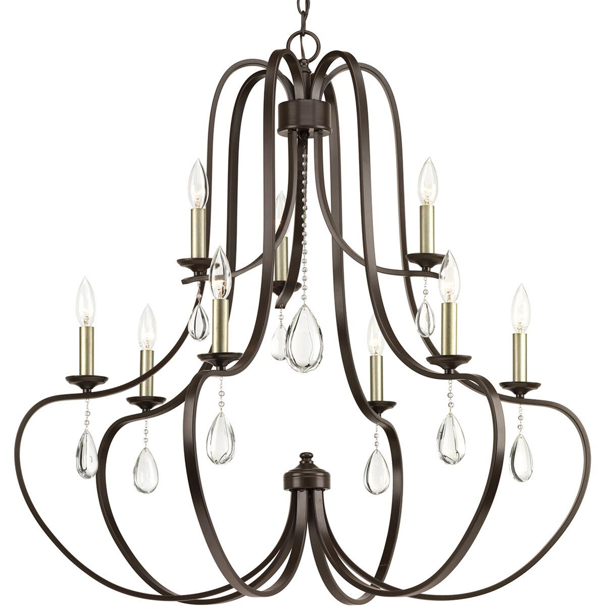 Kenley 9 Light 34 inch Antique Bronze Chandelier Ceiling Light