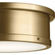 Serca 3 Light 18 inch Brushed Natural Brass Flush Mount Ceiling Light