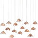 Catrice 15 Light 50 inch Silver/Contemporary Silver Leaf/Natural Shell Multi-Drop Pendant Ceiling Light